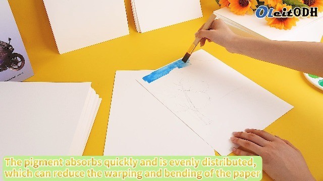 300 Sheets Watercolor Paper 140LB 300GSM - 9x12 Art & Craft Paper for Painting, gallery
