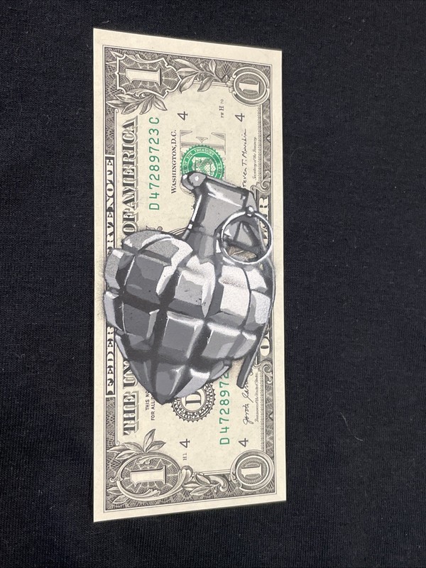 Heart Grenade Love 1 Dollar bill painting Tattoo Art Graffiti Art Street Art gallery