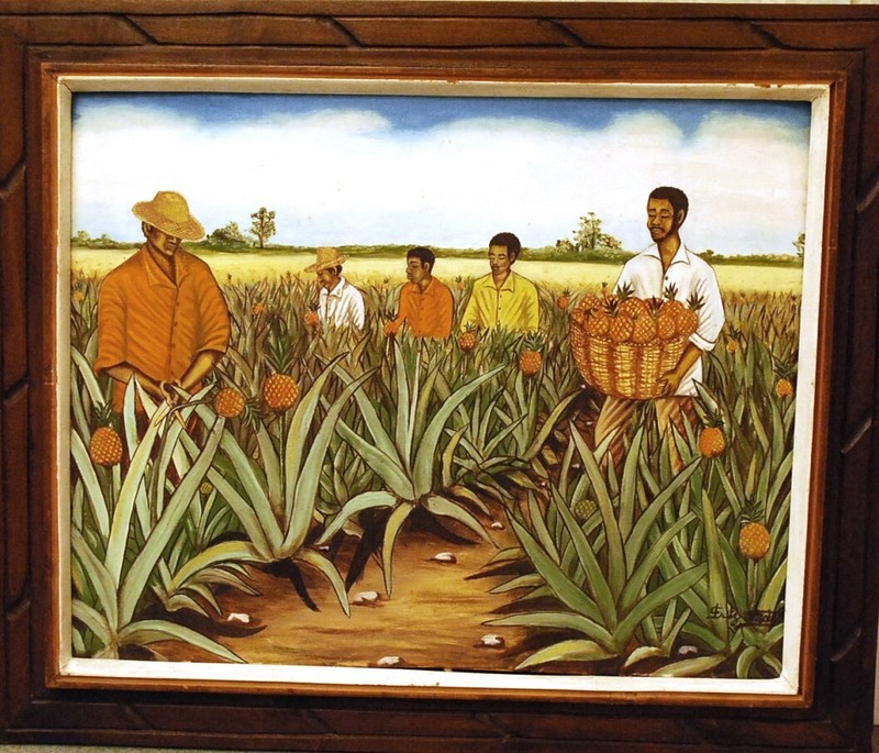 Original FRITZ MILLEVOIX LISTED ARTIST Oil Painting HAITI HARVEST Signed Framed