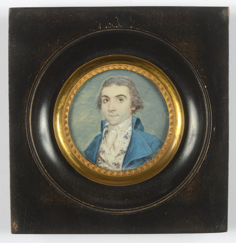 «Portrait of Monsieur Cortey», French miniature, 1790s