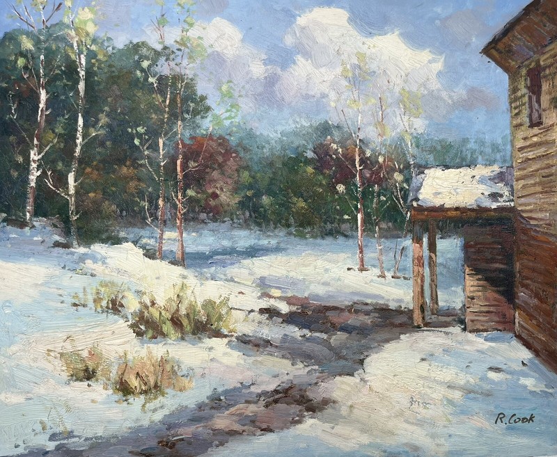 Winter, Original Oil Painting by R. Cook, 50 x 60 cm