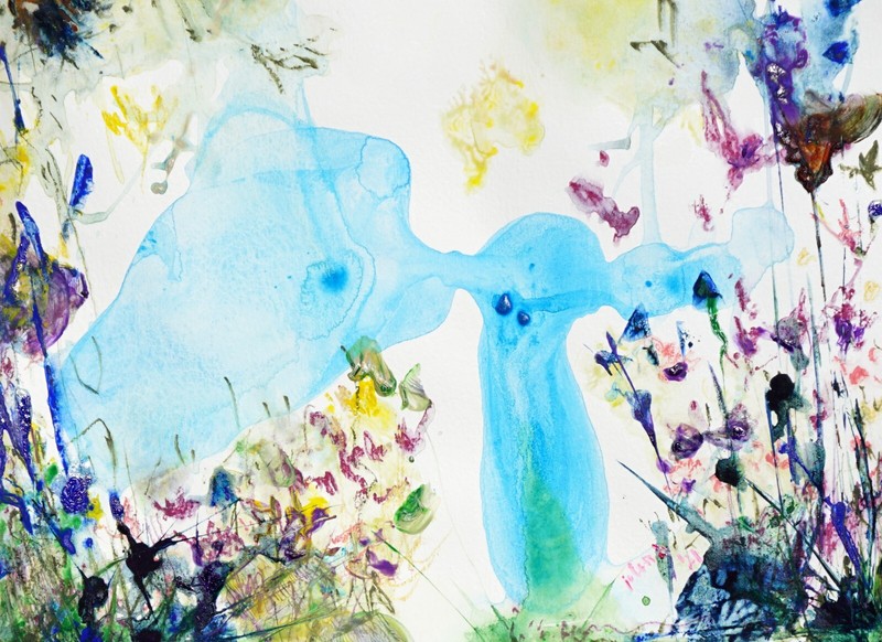 watercolor paintings original abstract art-Summer Ada Landscape1 12x12in/30x30cm gallery