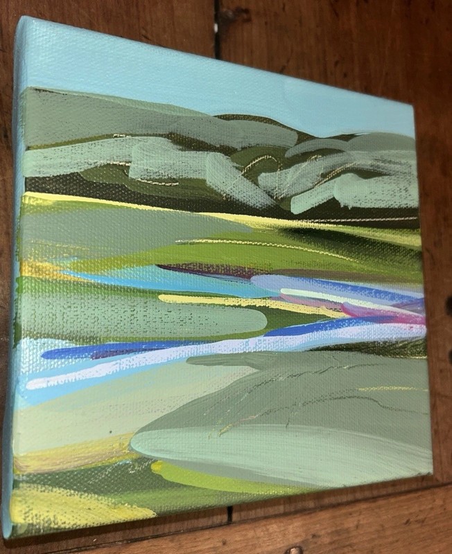 Original ‘20 MARSH AT PAWLEYS signed EM 6”Sq Canvas SC Landscape gallery
