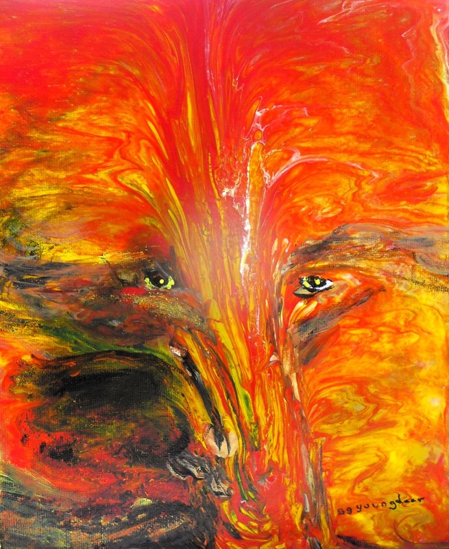 Dragon Protector 16×20 Acrylic by Cherokee artist GG Youngdeer
