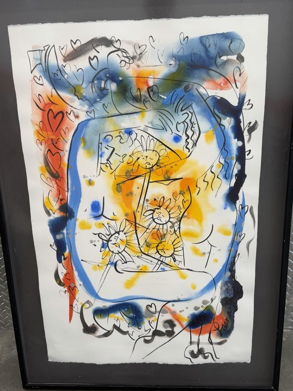 FRAMED ORIGINAL PAINTING signed "LAMAR" (33 x 48 inches) gallery