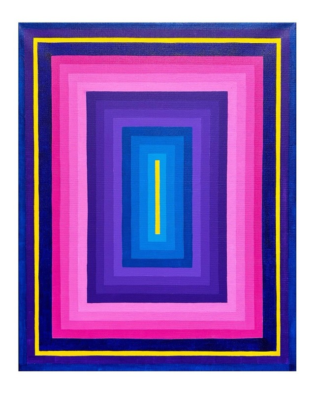 Original Painting – Geometric Abstraction – 20” X 16”. Acrylic. Natural LineWork