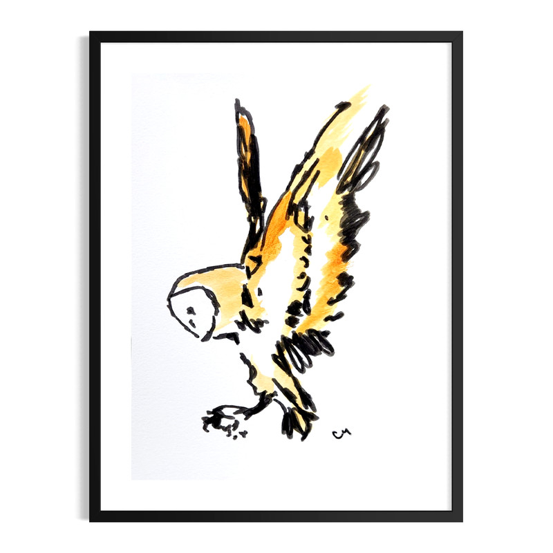 Original Abstract Owl 9×12 Painting Acrylic Wall Art Rustic Birds Home Decor