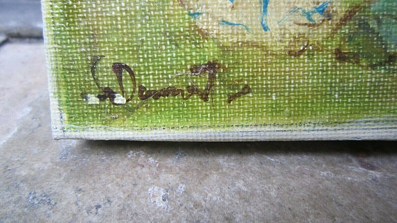 EUGENIO ALVAREZ DUMONT ORIGINAL 1864-1927 5" x 4" OIL ON CANVAS 10" x 9" FRAME gallery