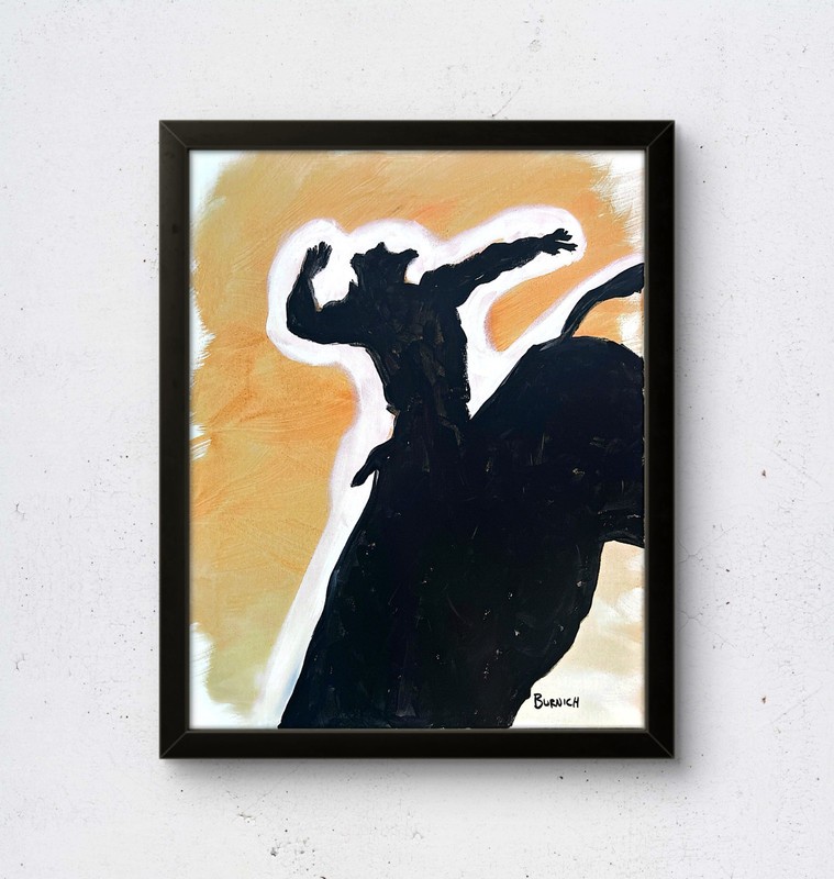 Original Rodeo 4 Art 16x20 Acrylic Modern Neo Expressionist Abstract Canvas