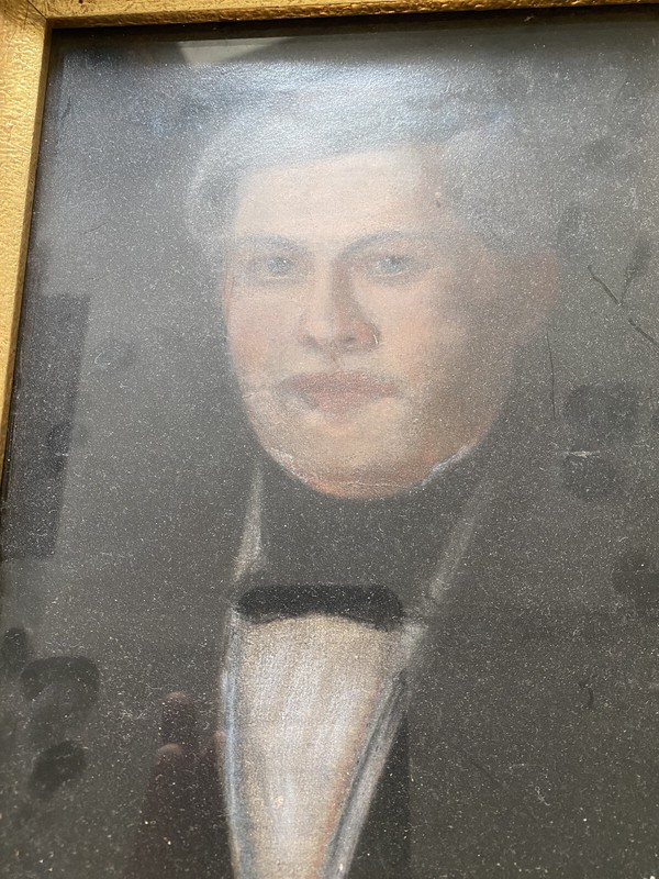 ::PASTEL PORTRAIT YOUNG MAN IN TAILCOAT 19TH CENTURY ELEGANT gallery