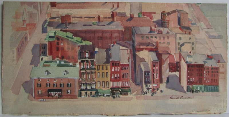 Harriet Ermentrout Bucks PA County Impressionist cityscape street scene