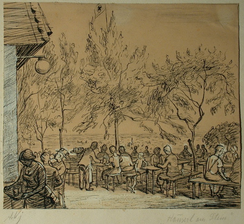 Anton KARLINSKY (1872-1945) Wienerwald, Gasthaus "Häuserl am Stoan" gallery