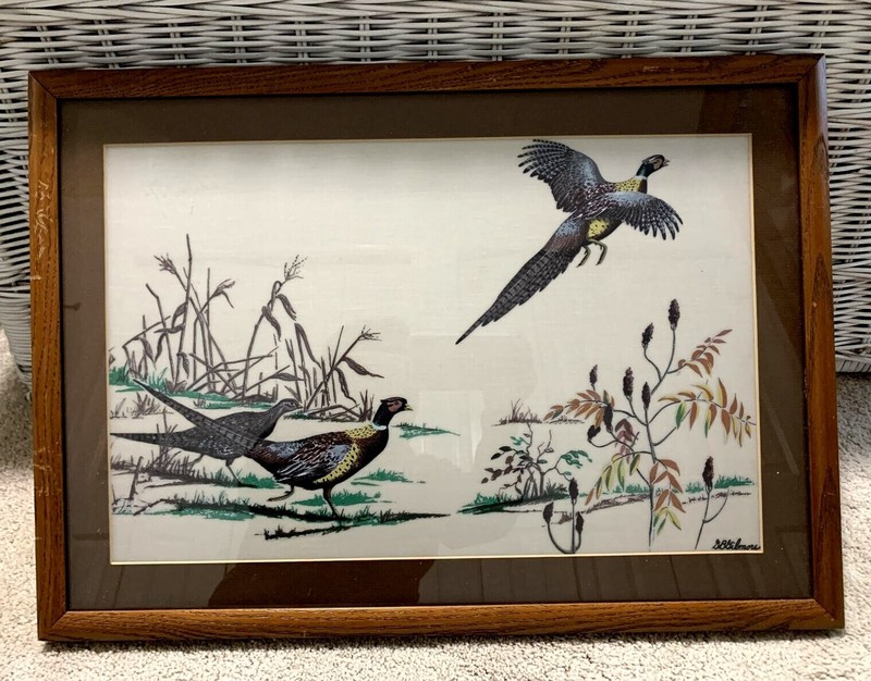 FRAMED ORIGINAL PAINTING ART   Ducks  Signed Grace B. Gilmore   21" x 15" x 1"  
