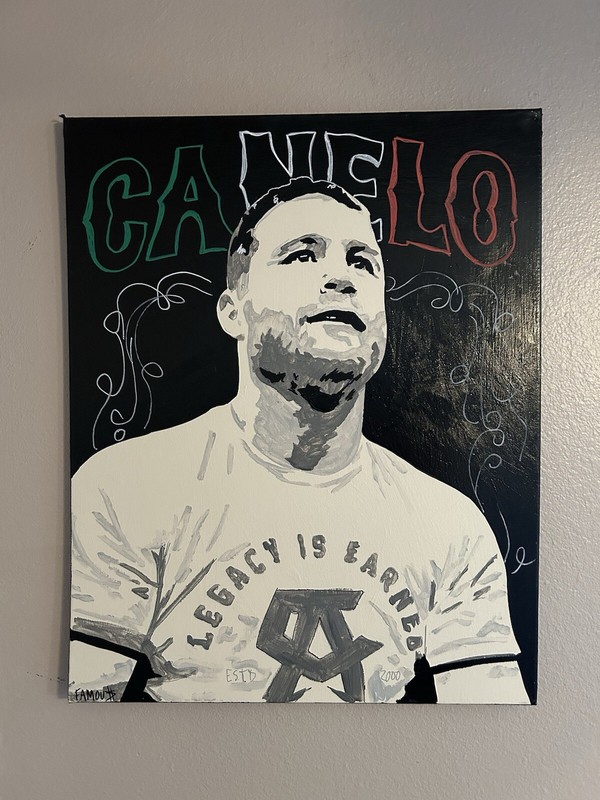 Canelo Alvarez 24×30 Inch Acrylic Hand Painted Artwork Mexico Boxing Legend