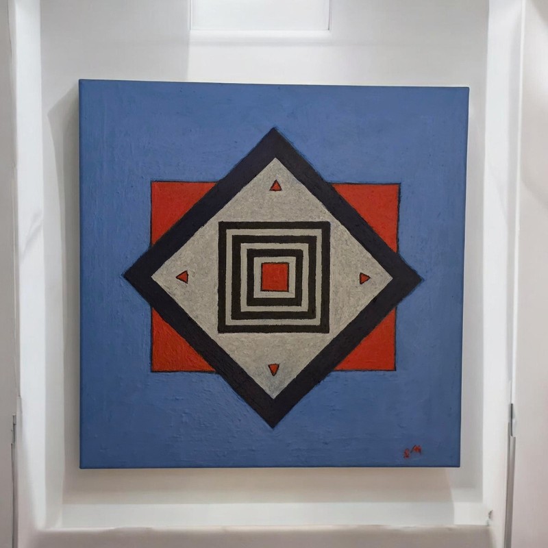 original abstract oil painting – 14×14 Unframed