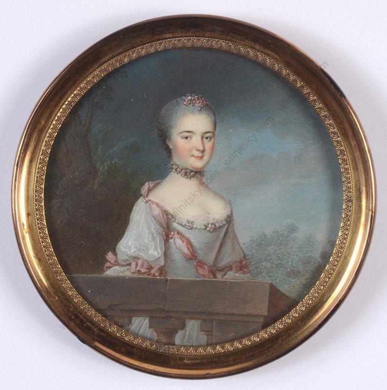 Jean Daniel Welper (1730-1789) «Mme Baurlut» high quality miniature!!, 1750s (m)