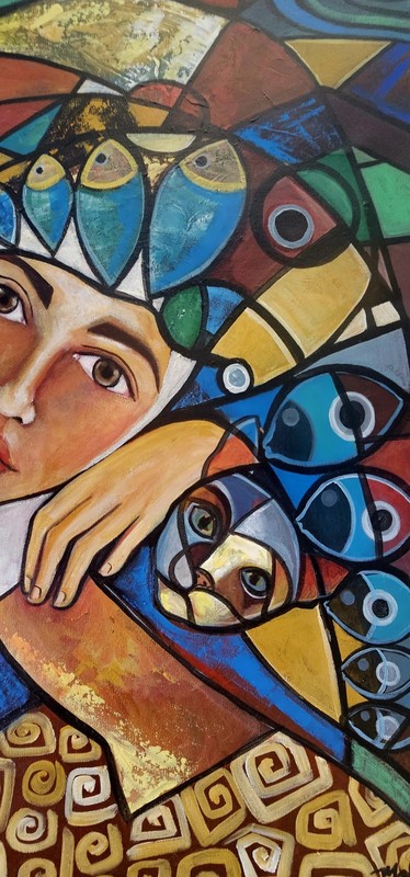 Acrylic On Canvas Mabel Tey "SOR FELINA ": Cuban Beautiful Art. 30x24 In . gallery