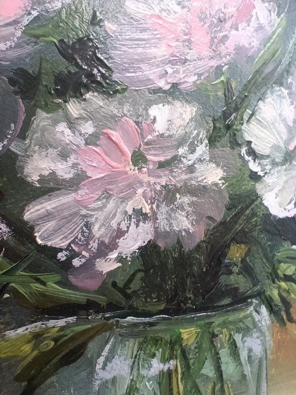 Original Oil Painting Peonies Still Life Floral Impasto Framed Bouquet Art gallery