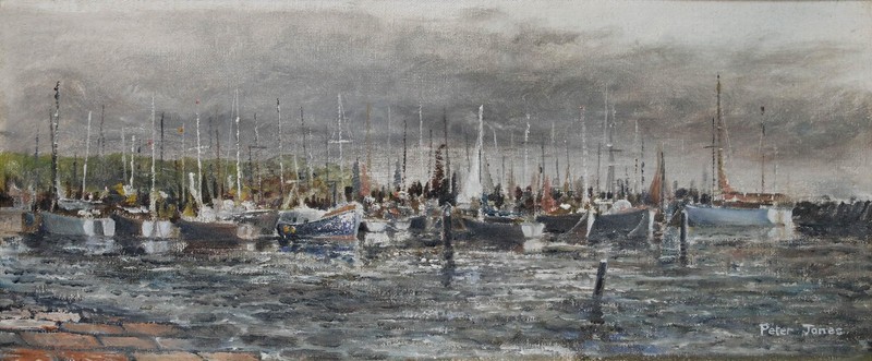 Peter Jones - Framed 1964 Oil, Harbour Before the Storm gallery