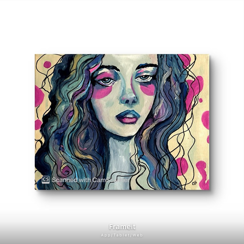 Original Acrylic Painting 14x11 Signed Canvas Art, Expressive Pop Art Portrait gallery