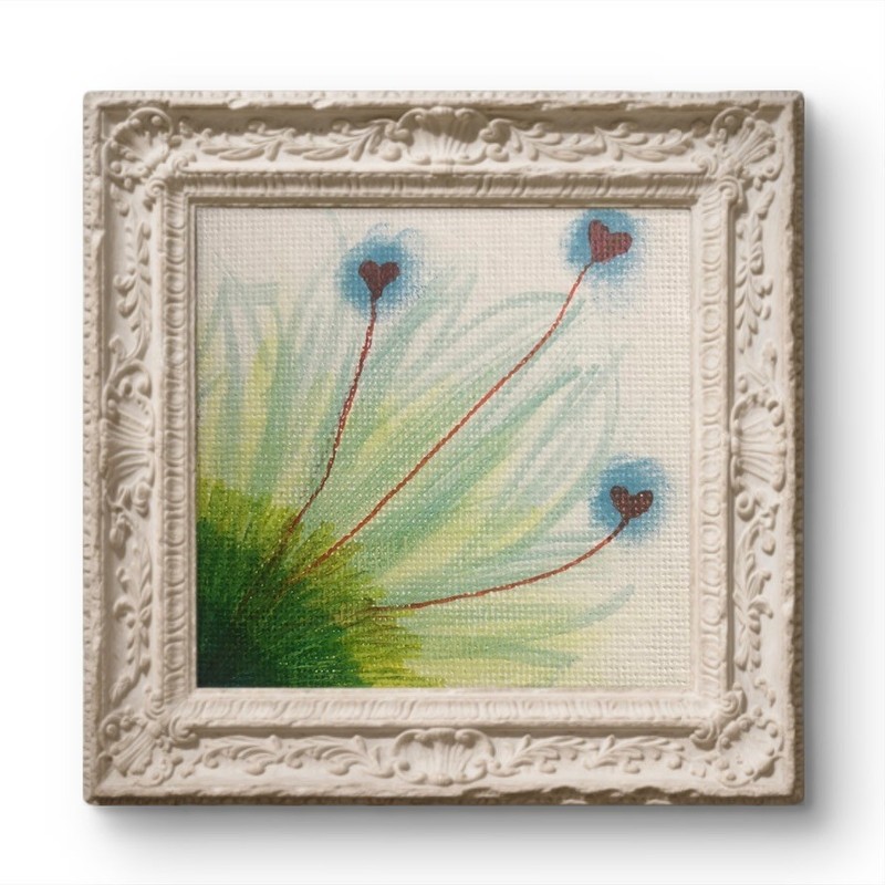 BLESSED#211 2×2 Original Art Modern Minimal Floral Emotion Poet Abstract Nature