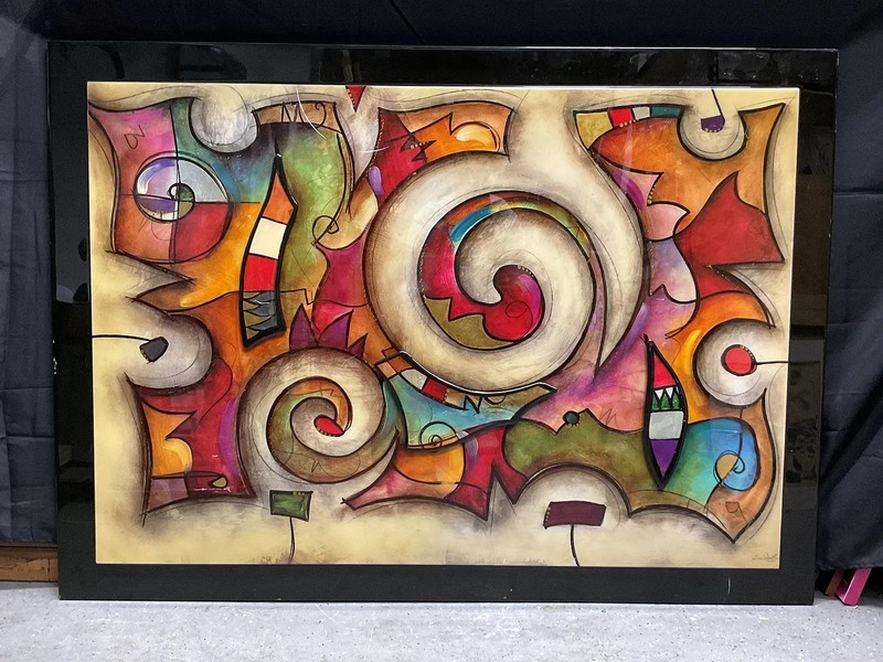 Reproduction of – Eric Waugh «Quadra» – Very Large Abstract Mixed Media Painting