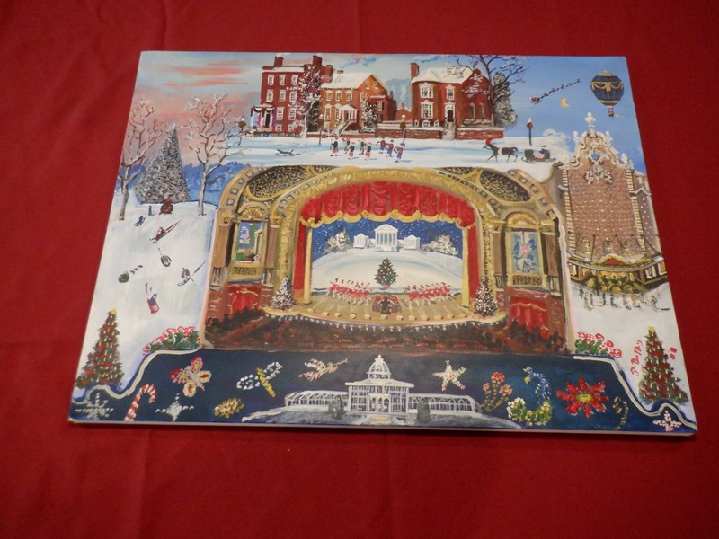 Original 2008 Parks Duffey Painting Christmas in Richmond Virginia Byrd Theatre