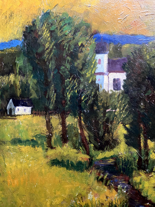 Oil Painting Landscape Expressionist Antique Villa In Evening Landscape gallery