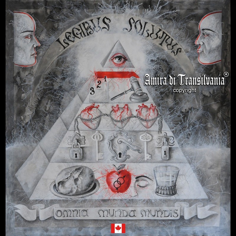 art painting contemporary modern masonic pyramid freemason masonry symbol signed