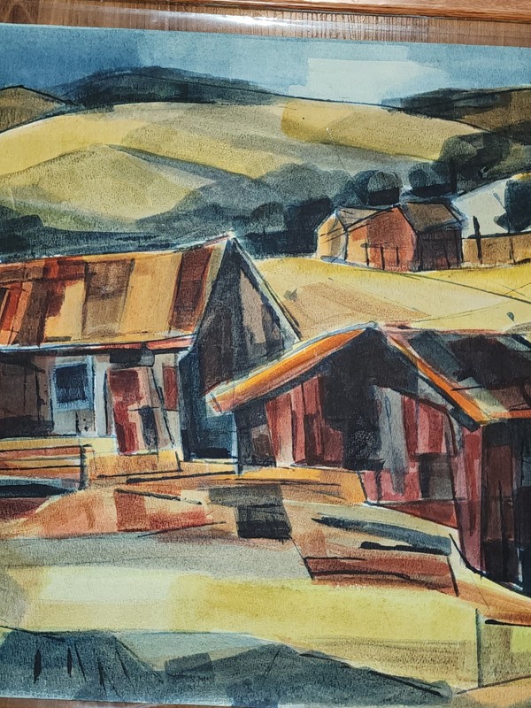 Original Watercolor Painting On Thick Paper California Artist George Post .24x18 gallery