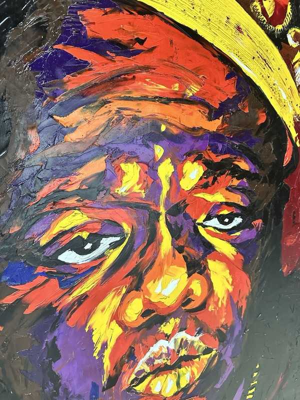 Notorious B.I.G.“biggie” Original Oil On Canvas Pallet Knife Style 5ft X 4ft gallery