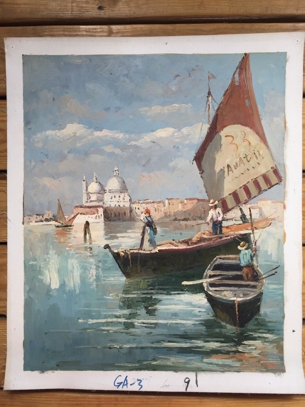 Oil Painting The Port 20″ x 23″ #15