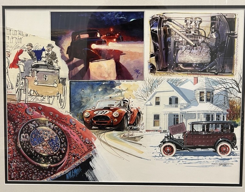 A.F.A.S. Members Watercolor Collage, Tom Fritz, Ken Eberts, WM.A. Motta, AFAS