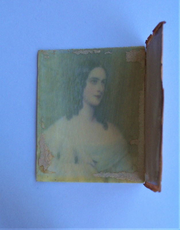 Antique 18/19C Rectangle Miniature Portrait Painting Lady Frame gallery