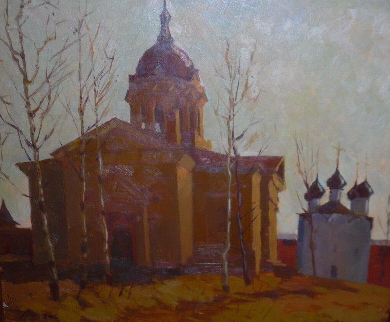 Framed Painting Of Mosque Or Church - Signed