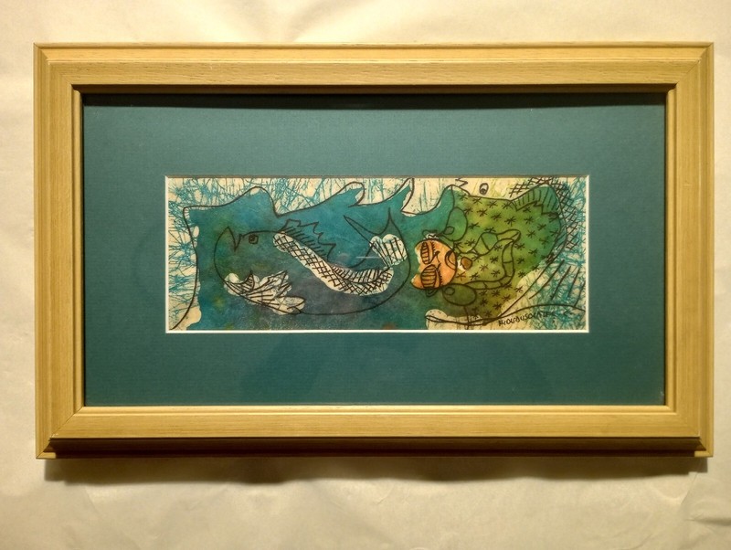 1/1 Original Signed Abstract Vintage Painting 16×10 Framed Fine Art