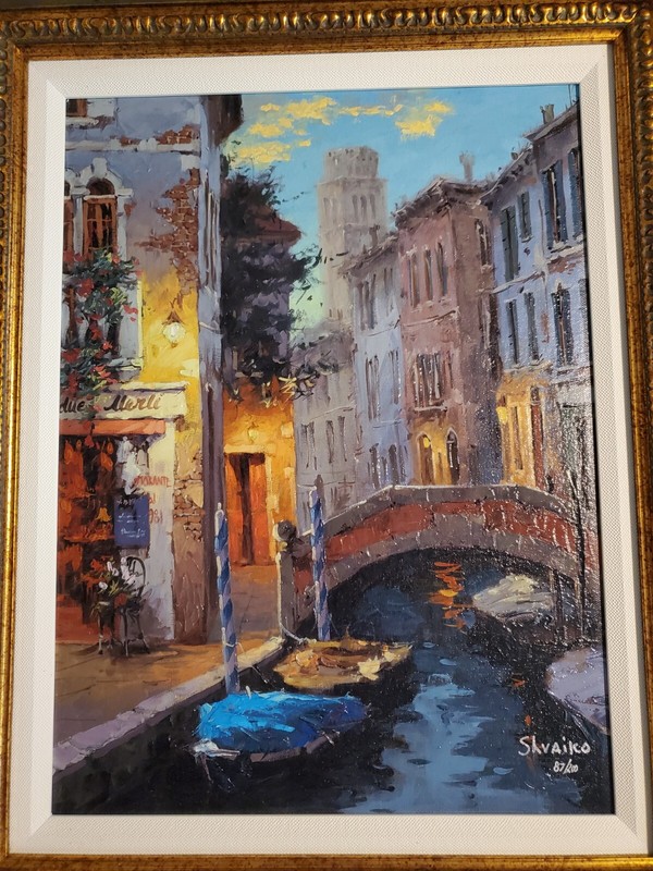 Viktor Shvaiko Giclee H/E on Canvas (Last Light in Venice) L/E #87/200 Beautiful gallery