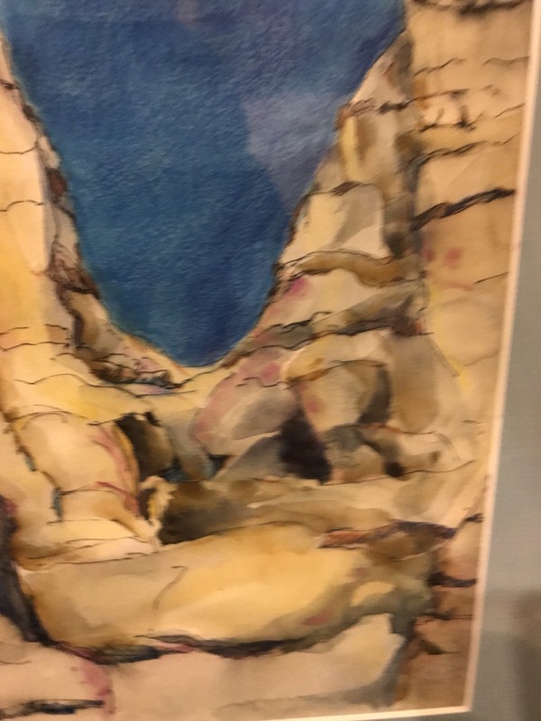Watercolor O’keeff’s White Place Emma L.Martin 13”X18”.C9pix4details. MAKE OFFER gallery