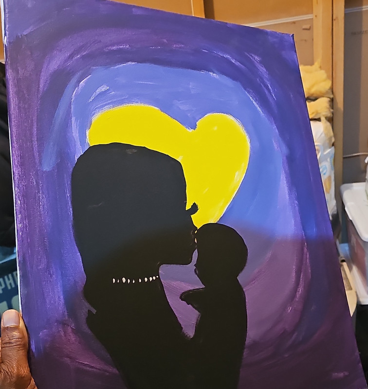 Original Contemporary Acrylic Canvas Painting Mother and Child Family Love Art
