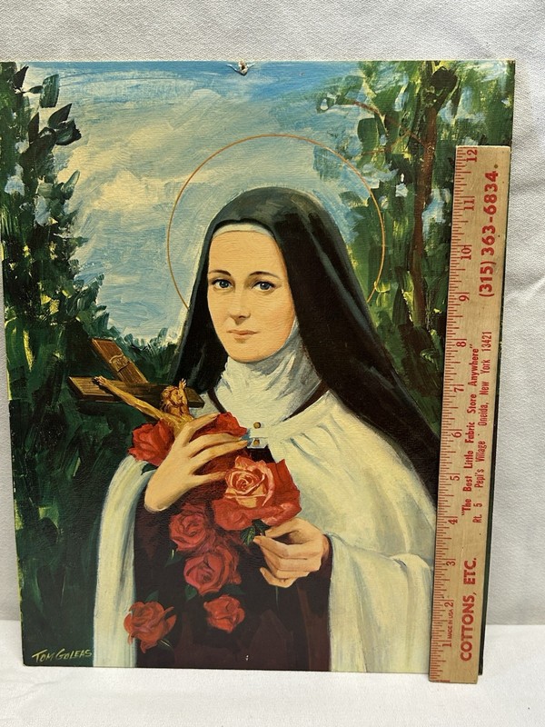 St. Therese of Lisieux/Doctor of the Church/Little Flower Original Oil on Board gallery