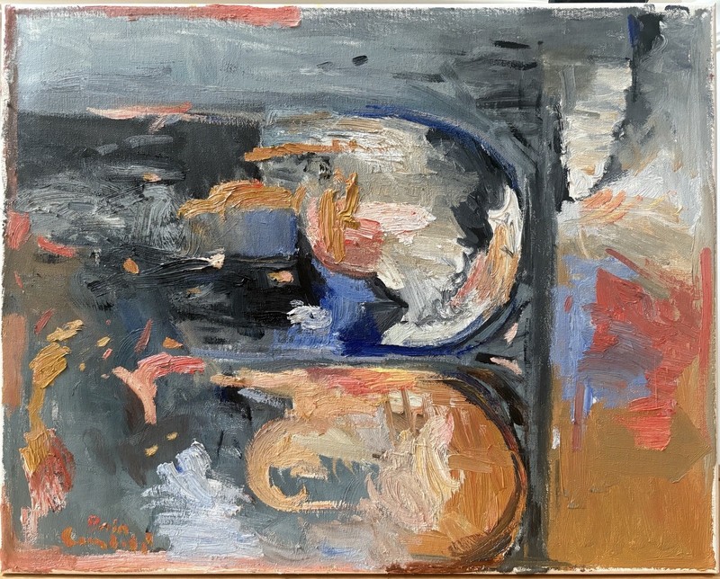 Abstract Oil Painting On 16”x20” Canvas Modern Nautical Composition Original