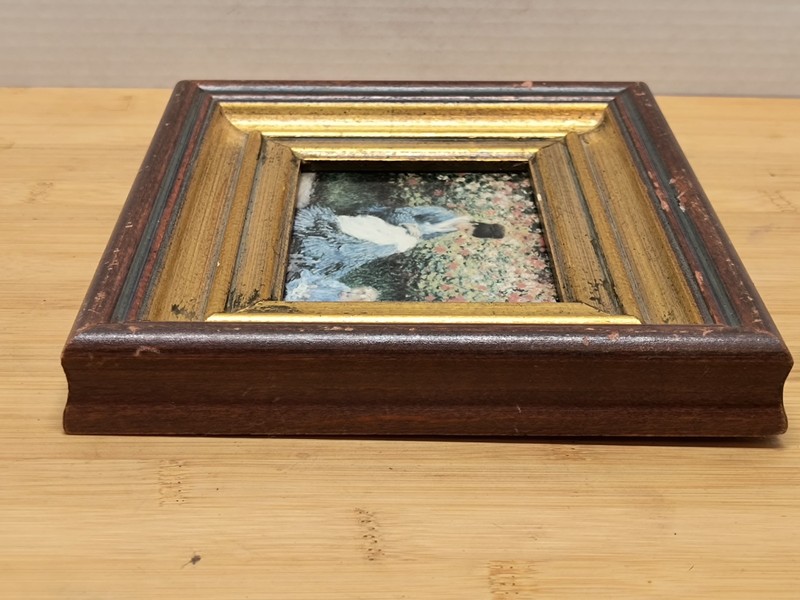 CLAUDE MONET COLOR PRINT OF "CAMILLE MONET AND A CHILD IN THE GARDEN" Framed VTG gallery