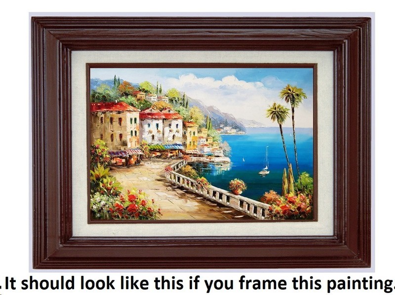 Mediterranean View #6GM-9, 24"x36" -100% Hand Painted Oil Painting on Canvas, gallery