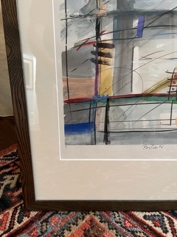 Abstract Modern Gouache Mixed Media Expressionist Painting Titled: Big Color #4 gallery