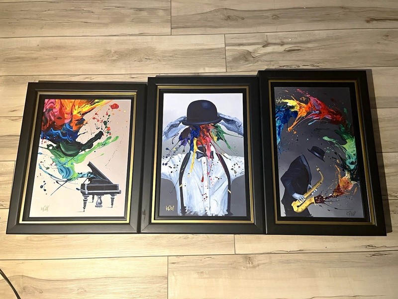 Kre8 framed paintings with Park West Gallery Authentication papers