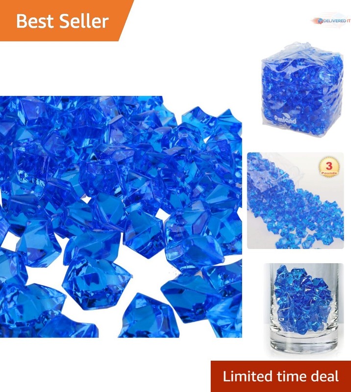 Fake Ice Rocks Acrylic Gems Bulk 550 Pcs Large Blue Vase Filler Decor