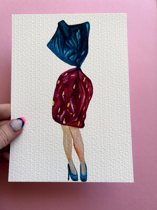 Art Print Sawyer Crane Leg Series 5×7 Strawberry Candy Red Sweet Cute Feminist