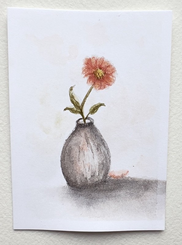 ACEO Original Floral Set of 6 OOAK Watercolor Paintings Quiet Little Blooms gallery