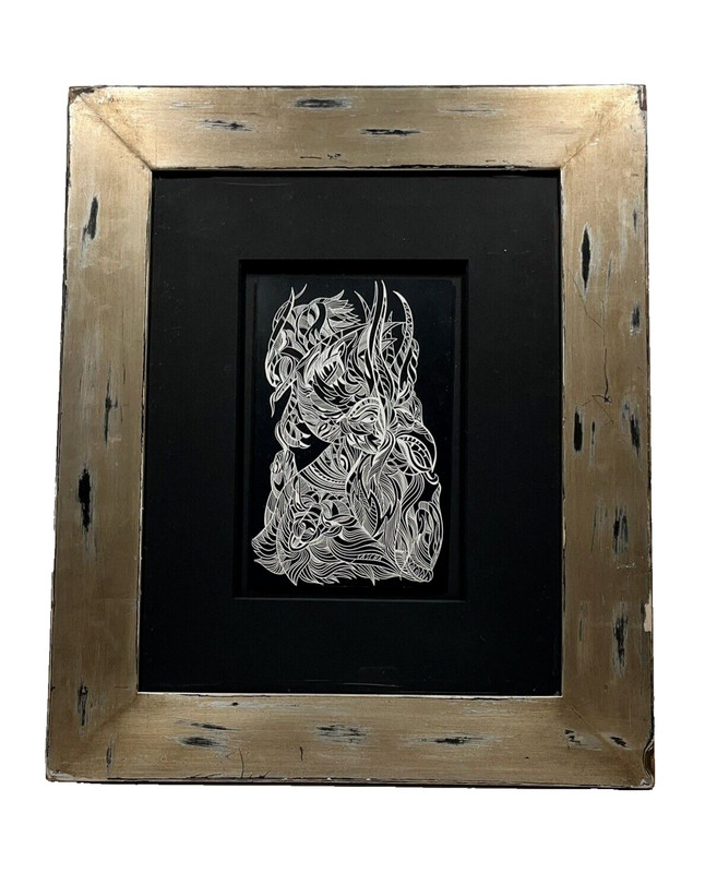 SASCHA BRASTOFF ORIGINAL MID CENTURY SCRATCHBOARD ANTIQUE MCM VINTAGE DRAWING