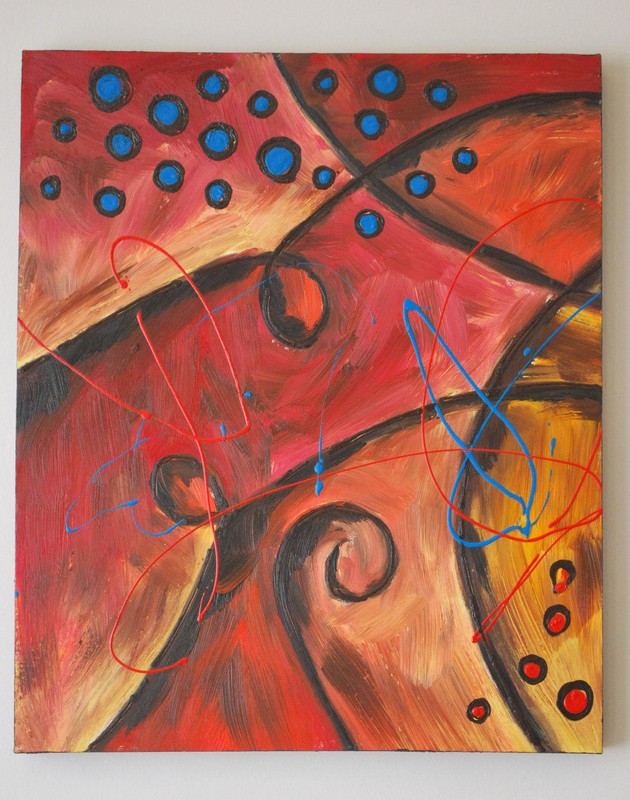 Large Contemporary 3-piece Oil On Canvas Painting Modern Abstract Art 60X24X1.5 gallery